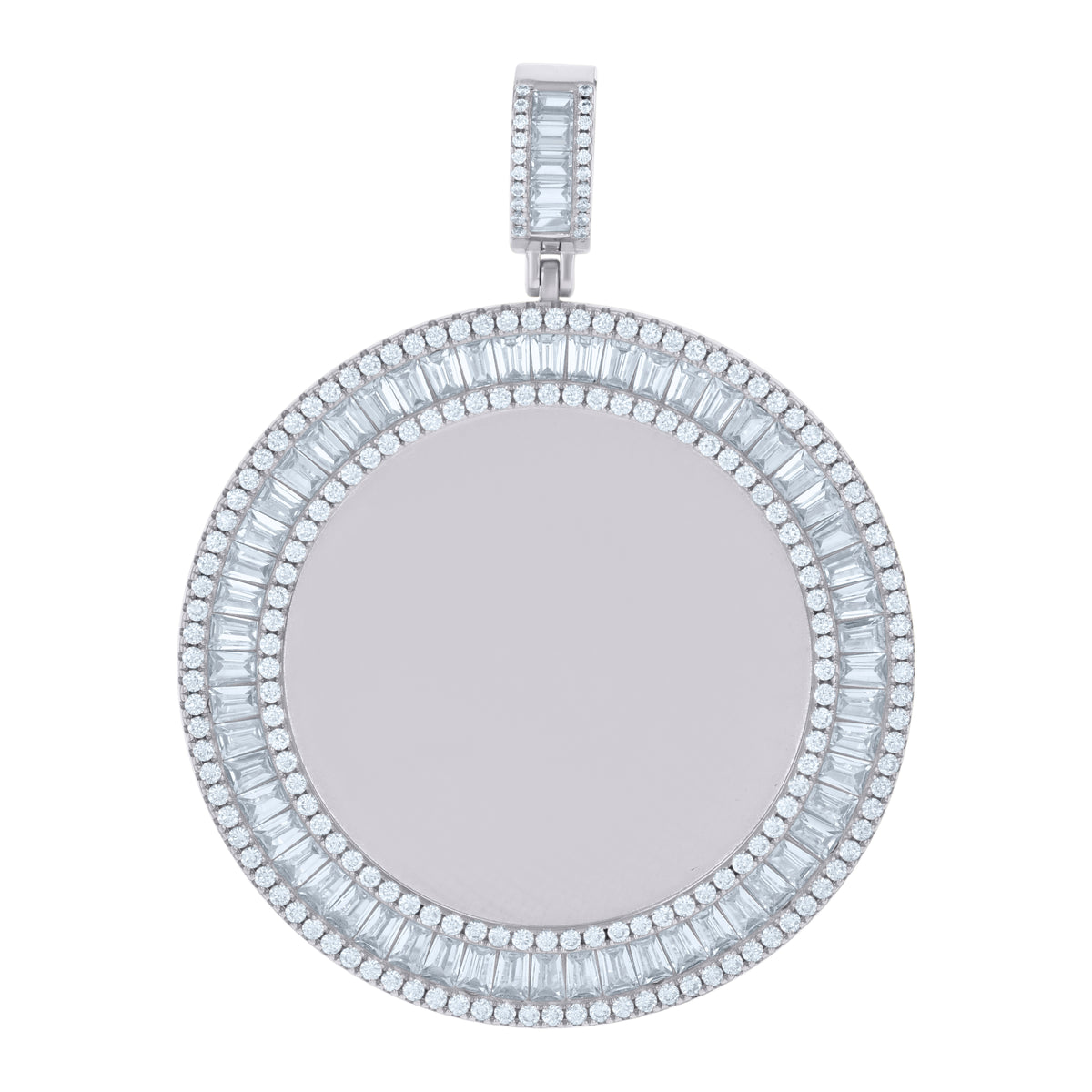 925 Sterling Silver Unisex Cubic-Zirconia Picture Frame Pendant
