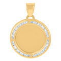 10K Yellow Gold Unisex Cubic-Zirconia Photo Frame Charm Pendant