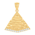 10K Yellow Gold Unisex Cubic-Zirconia Pyramid Egyptian Charm Pendant