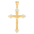 10K Yellow Gold Unisex Cubic-Zirconia Crucifix Cross Religious Charm Pendant