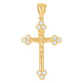 10K Yellow Gold Unisex Cubic-Zirconia Crucifix Cross Religious Charm Pendant