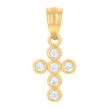 10K Yellow Gold Womens Cubic-Zirconia Cross Religious Charm Pendant