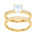 10K Yellow Gold Womens Cubic-Zirconia Duo Bridal Ring Set