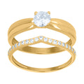 10K Yellow Gold Womens Cubic-Zirconia Duo Bridal Ring Set