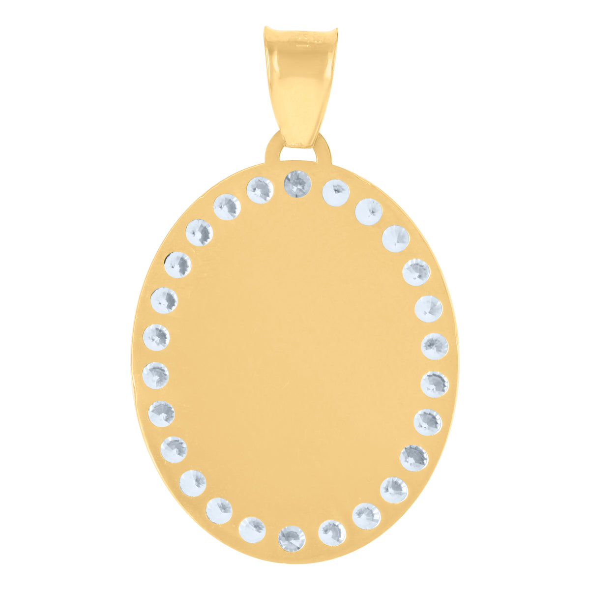 10K Tri-Color Gold Womens Cubic-Zirconia Anos 15 Quinceanera Charm Pendant