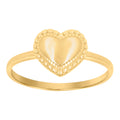 10K Yellow Gold Womens Heart Love Ring