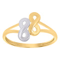 10K Two-Tone Gold Womens Love Symbol Infinity Ring