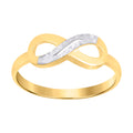 10K Two-Tone Gold Womens Love Symbol Infinity Ring