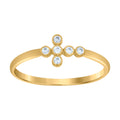 10K Yellow Gold Womens Cubic-Zirconia Cross Religious Ring