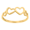 10K Yellow Gold Womens Heart Love Ring