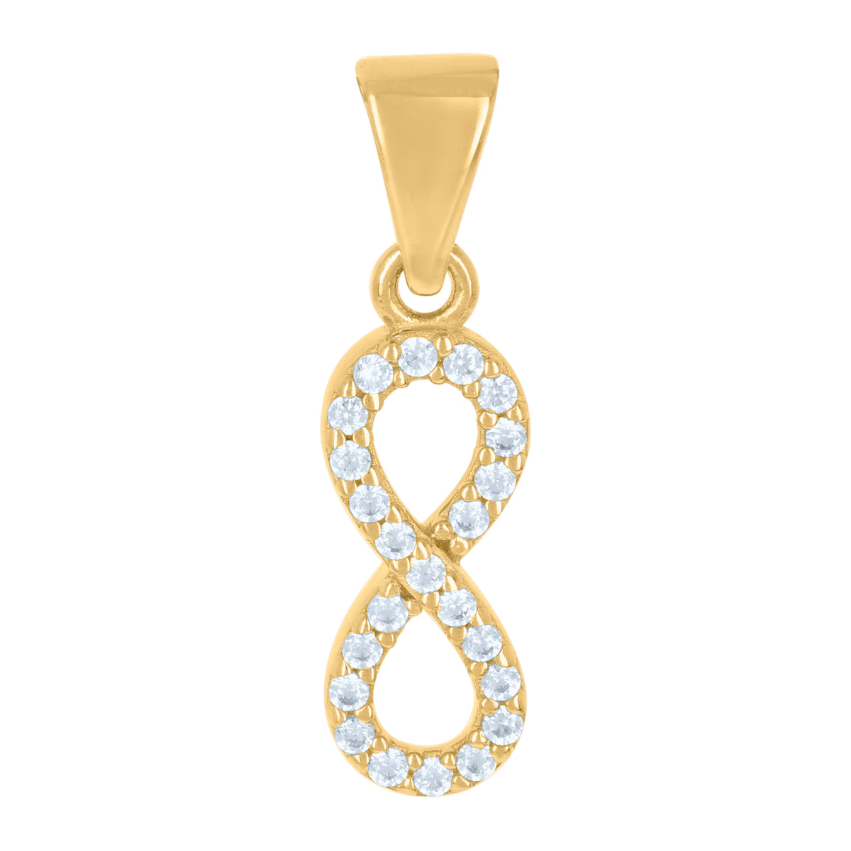 10K Yellow Gold Womens Cubic-Zirconia Love Symbol Infinity Charm Pendant