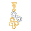 10K Two-tone Gold Womens Cubic-Zirconia Love Symbol Infinity Charm Pendant