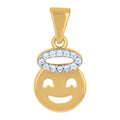 10K Two-Tone Gold Womens Cubic-Zirconia Angel Symbol Pendant