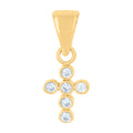10K Yellow Gold Womens Cubic-Zirconia Cross Religious Charm Pendant