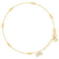 10K Yellow Gold Womens Cubic-Zirconia Love Symbol Infinity Beaded Charm 8" Bracelet