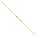 10K Yellow Gold Womens Cubic-Zirconia Crown Infinity Charm Bracelet Size 8 Inches