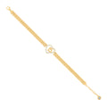 10K Yellow Gold Womens Cubic-Zirconia Quinceanera Sweet 15 Heart Charm Bracelet Size 8 Inches