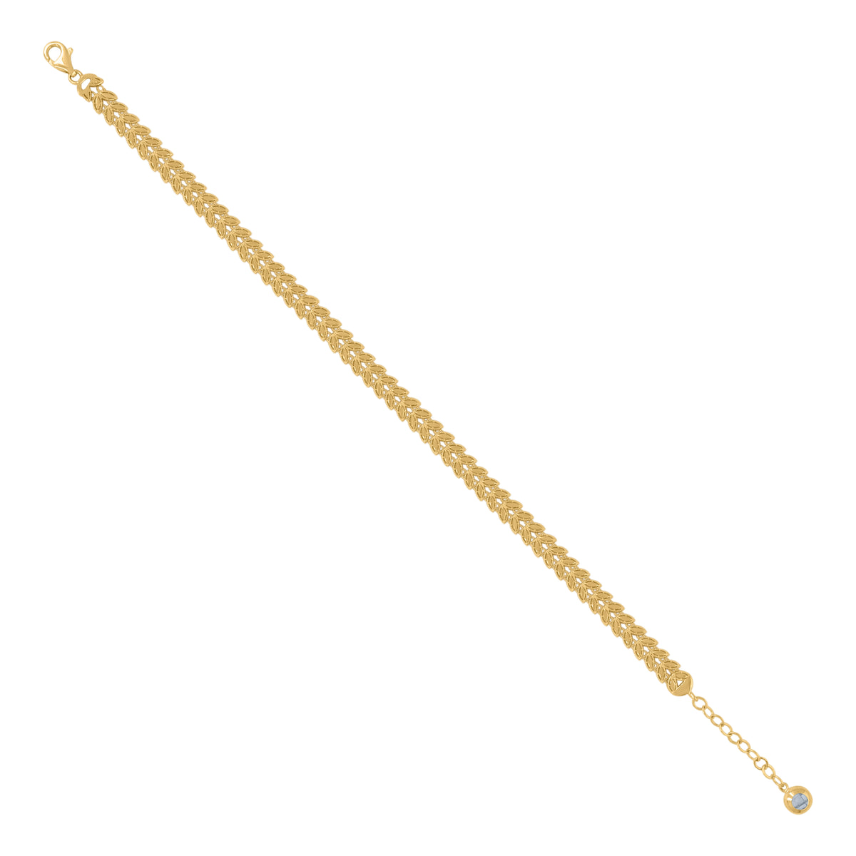 10K Yellow Gold Womens Cubic-Zirconia Fashion Link Bracelet Size 8 Inches