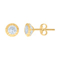 10K Yellow Gold Womens Cubic-Zirconia Round Stud Earrings