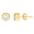 10K Yellow Gold Womens Cubic-Zirconia Round Stud Earrings