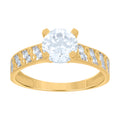 10K Two-tone Gold Womens Cubic-Zirconia Bridal Engagement Ring