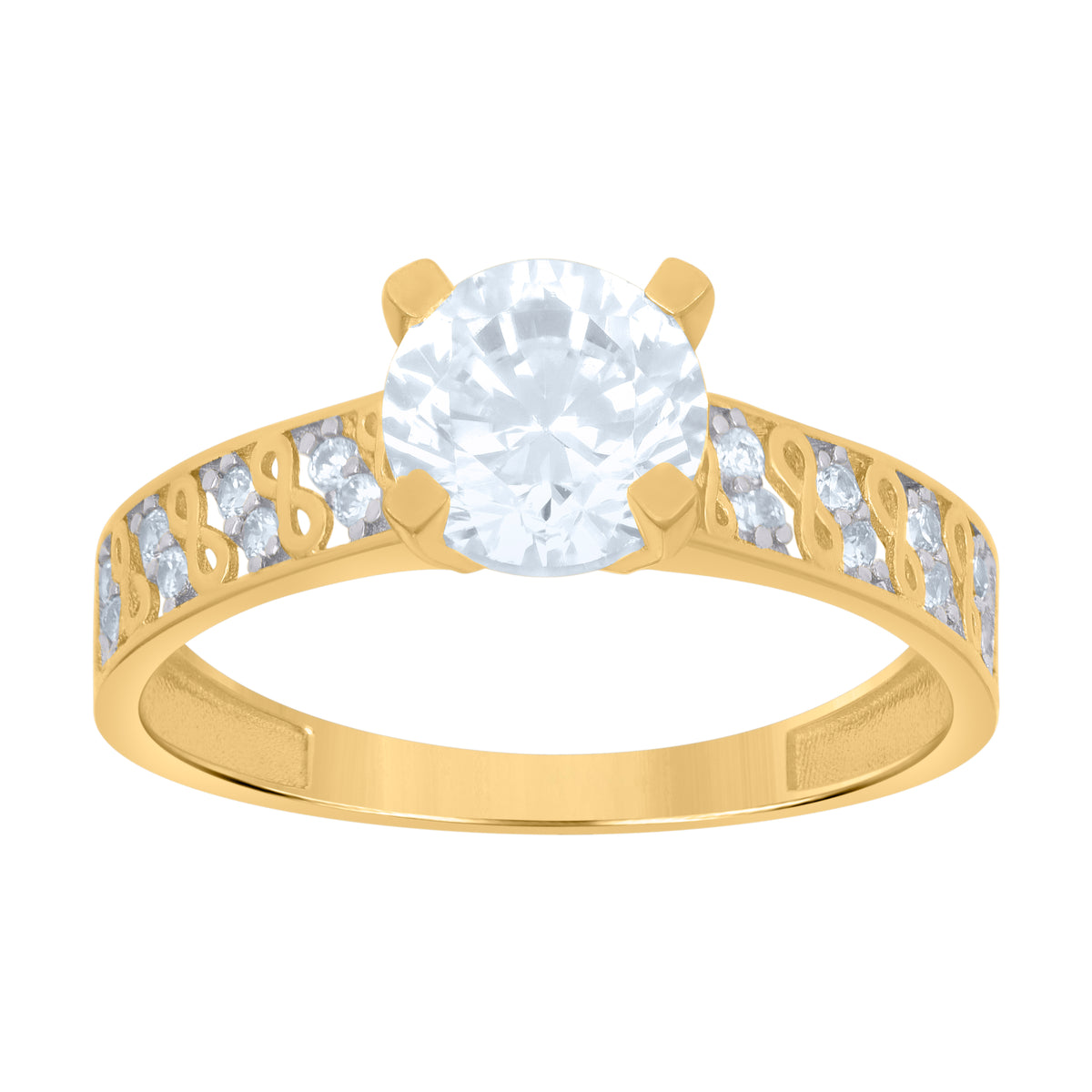 10K Two-tone Gold Womens Cubic-Zirconia Bridal Engagement Ring