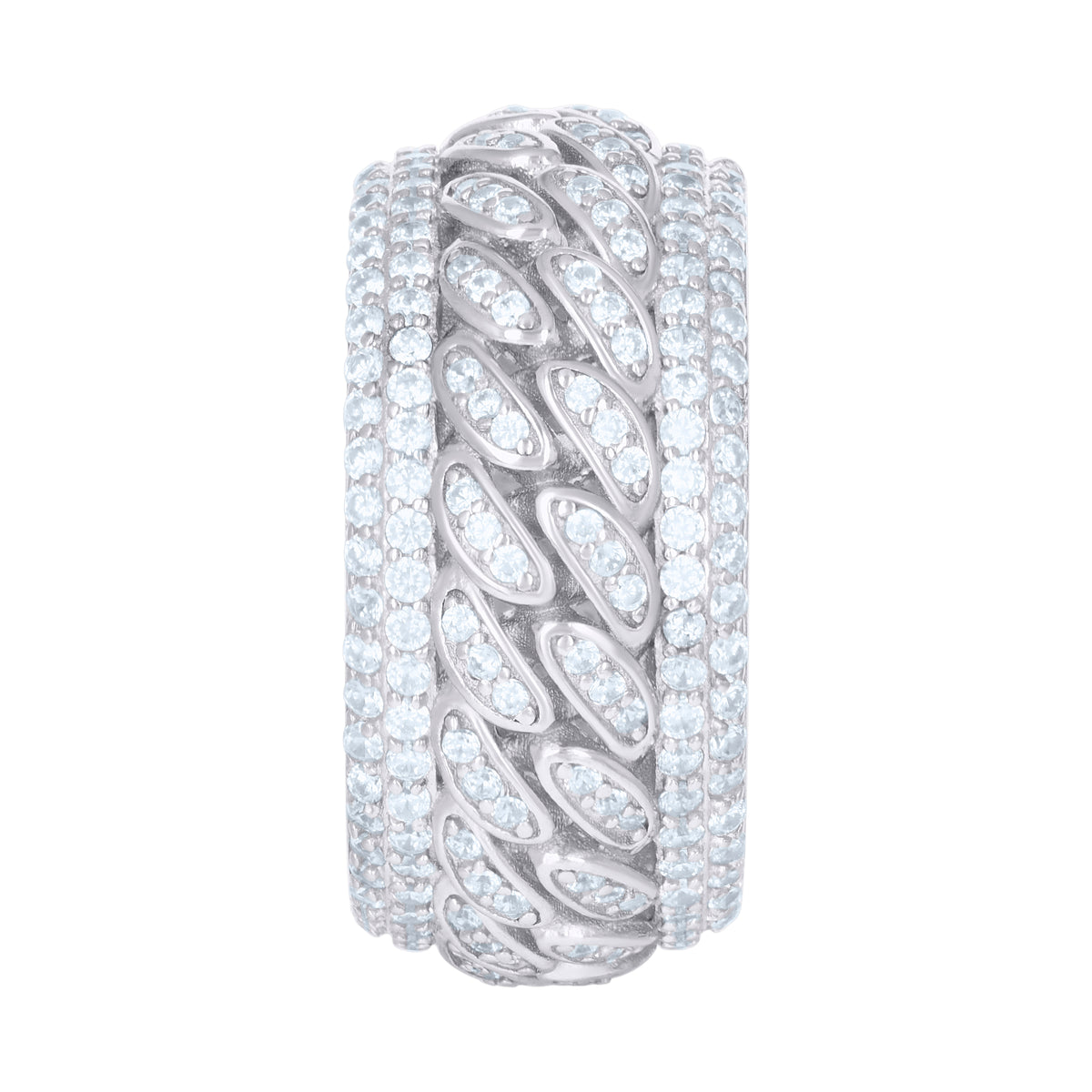 925 Sterling Silver Mens Cubic-Zirconia Fashion Ring Size 8
