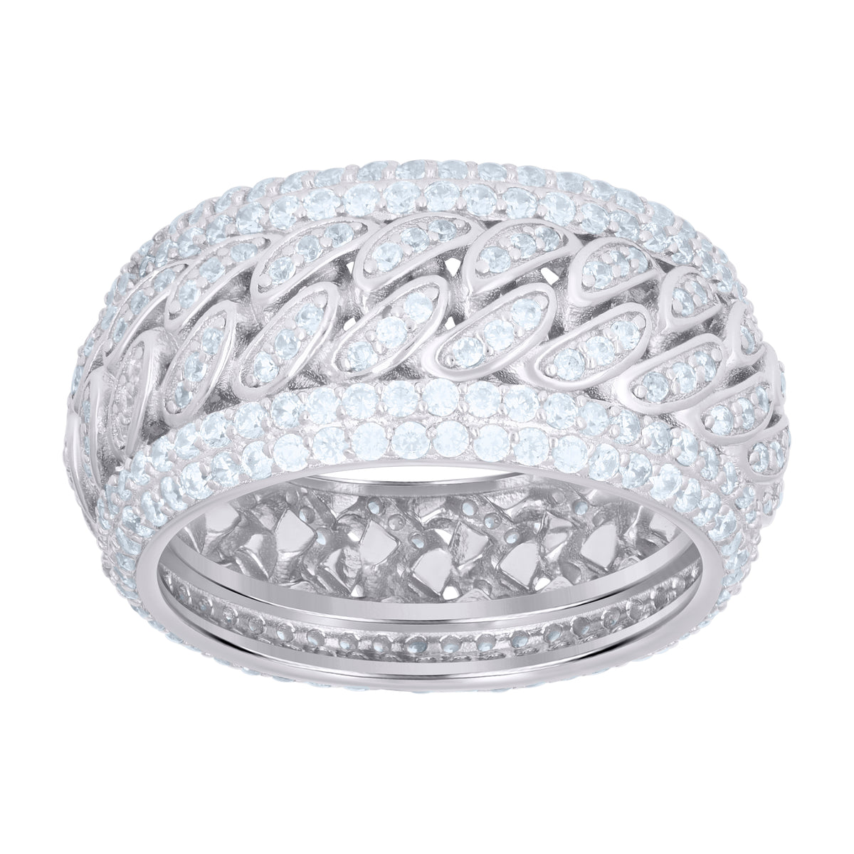 925 Sterling Silver Mens Cubic-Zirconia Fashion Ring Size 10