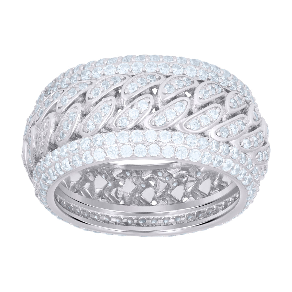 925 Sterling Silver Mens Cubic-Zirconia Fashion Ring Size 8