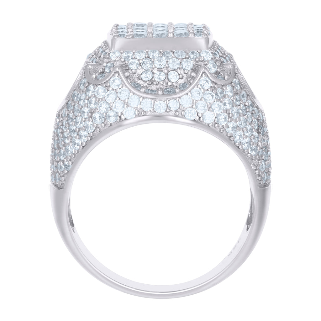 925 Sterling Silver Mens Cubic-Zirconia Fashion Ring Size 12