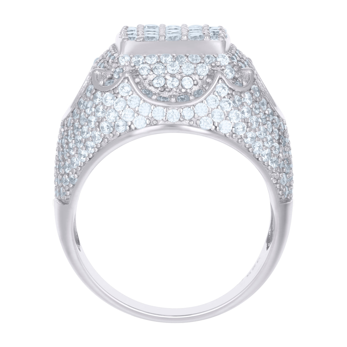 925 Sterling Silver Mens Cubic-Zirconia Fashion Ring Size 8