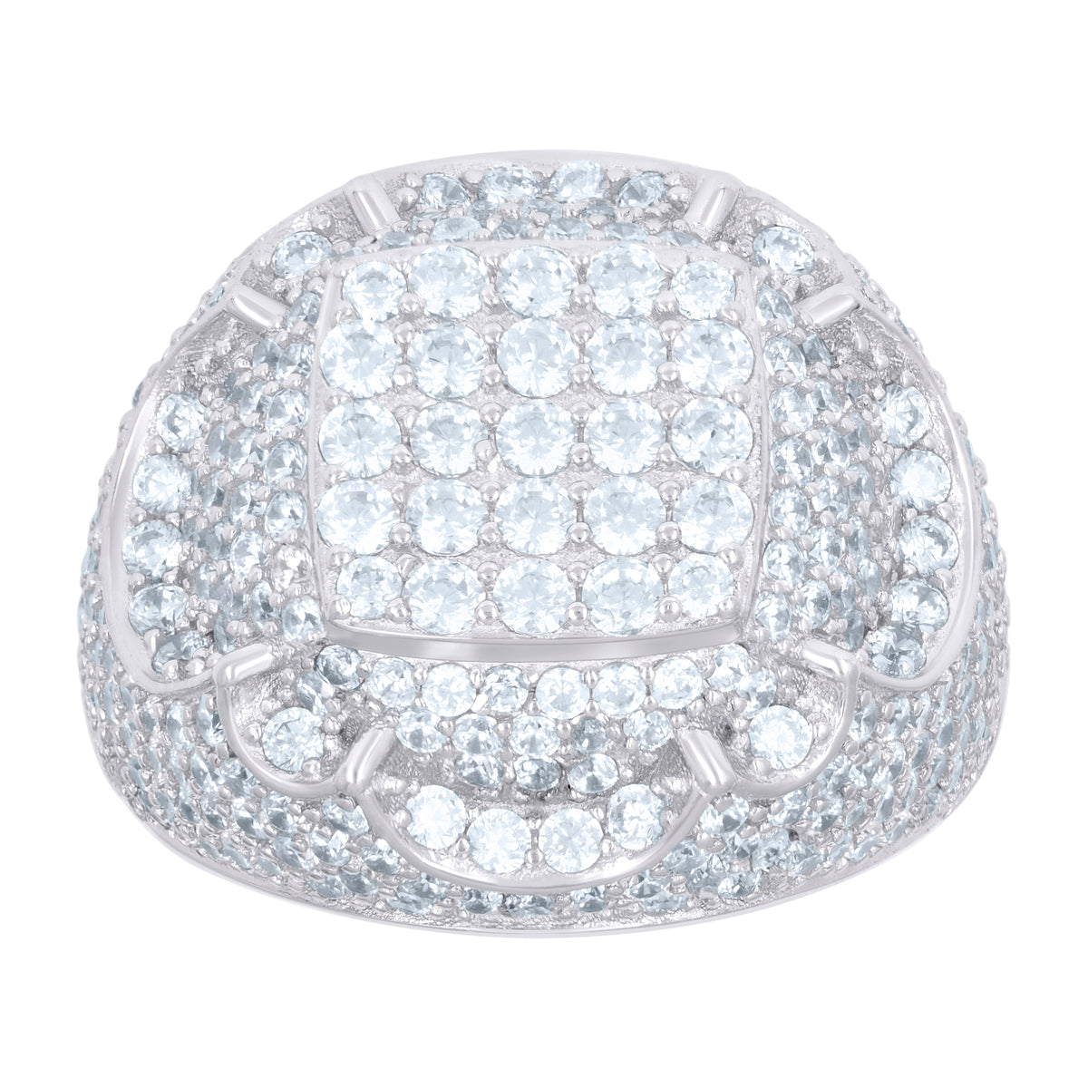 925 Sterling Silver Mens Cubic-Zirconia Fashion Ring Size 8