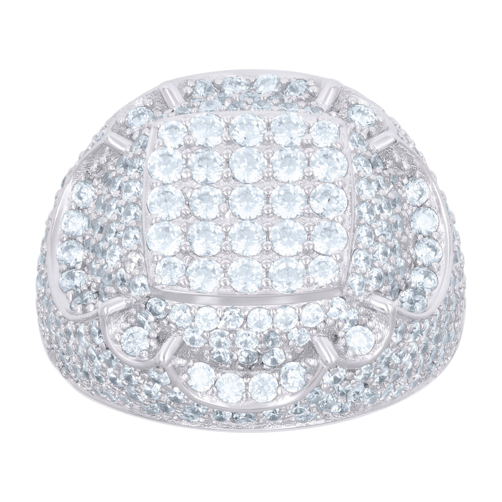 925 Sterling Silver Mens Cubic-Zirconia Fashion Ring Size 12