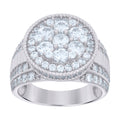 925 Sterling Silver Mens Cubic-Zirconia Rope Border Fashion Ring Size 11