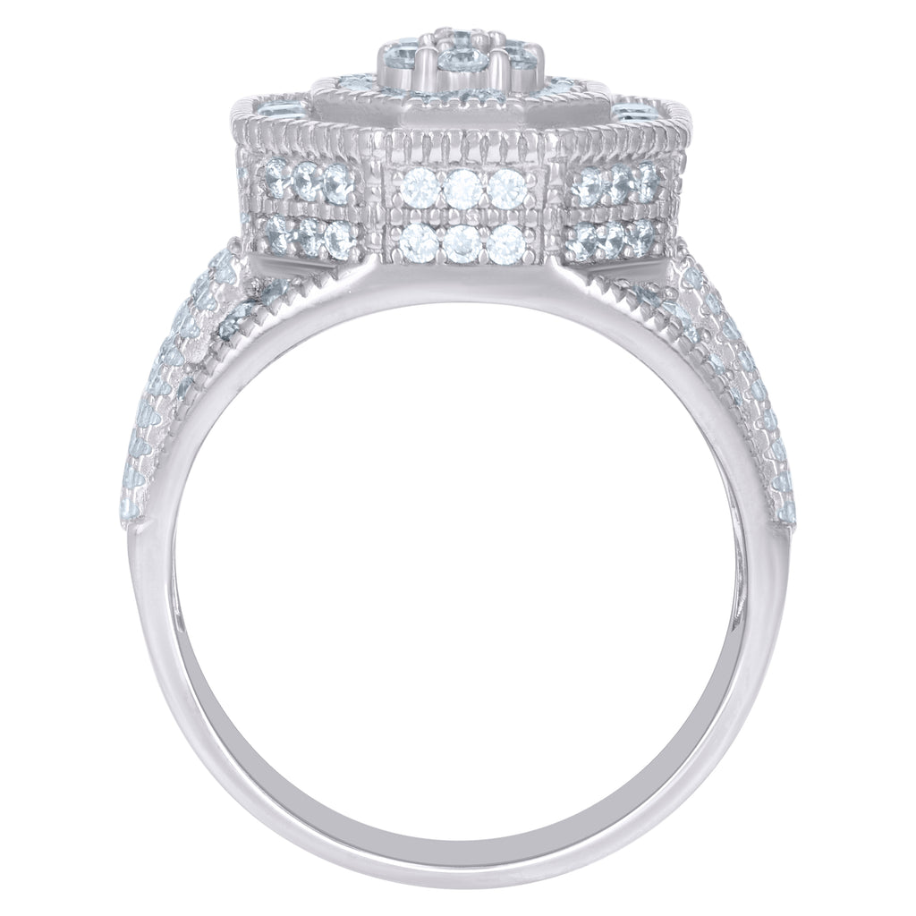 925 Sterling Silver Mens Cubic-Zirconia Fashion Ring Size 11