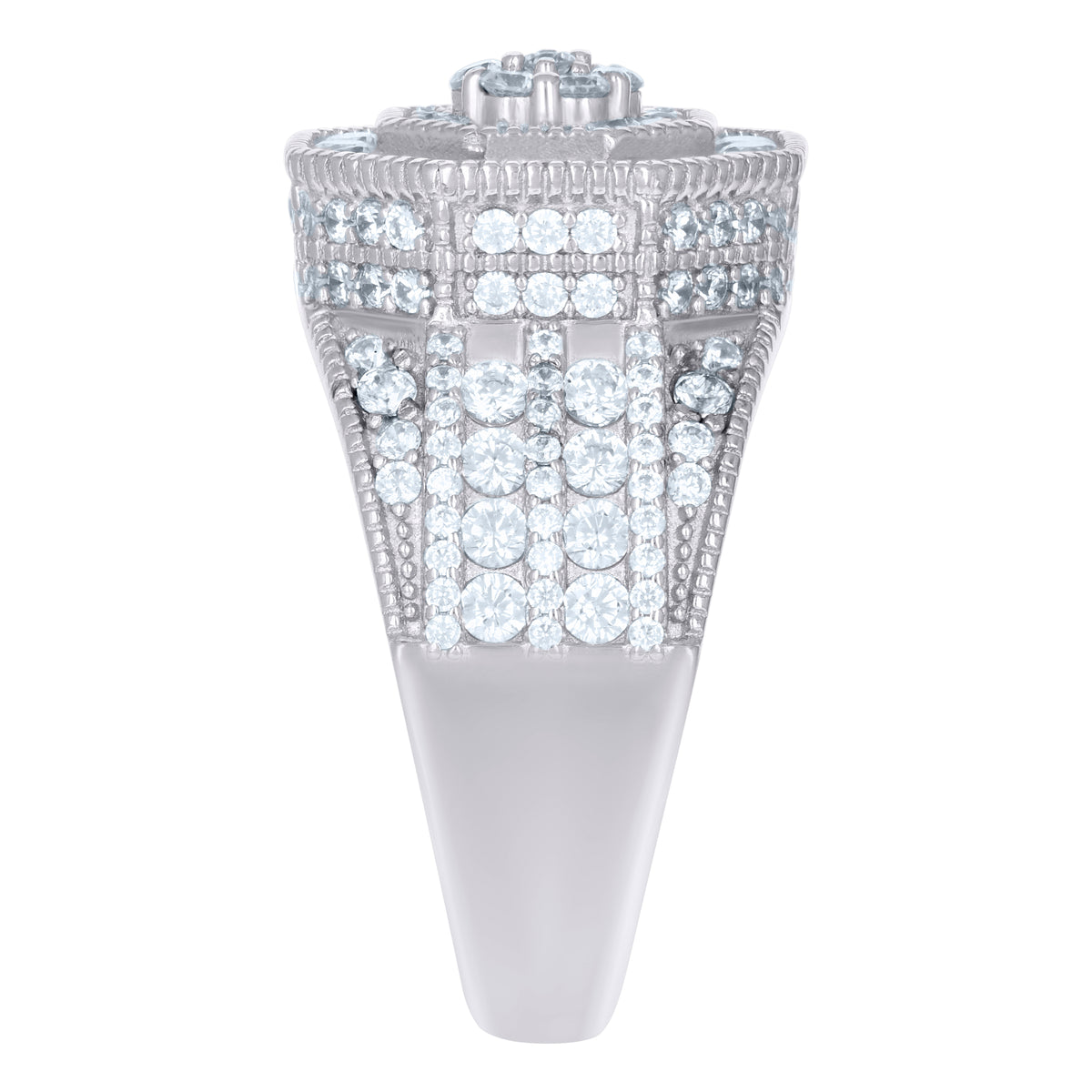 925 Sterling Silver Mens Cubic-Zirconia Fashion Ring Size 7