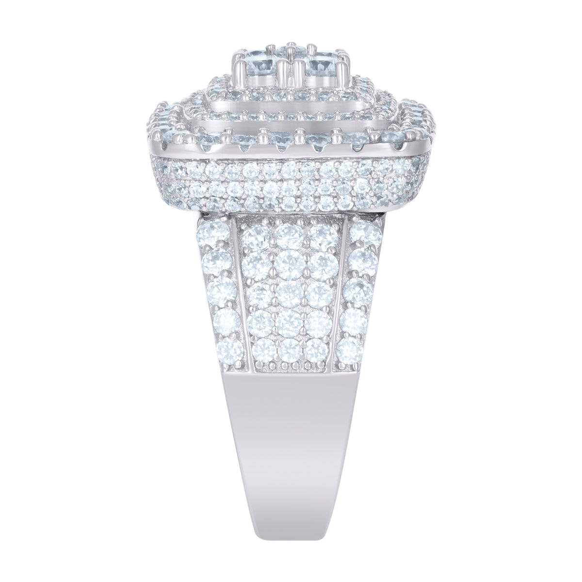 925 Sterling Silver Mens Cubic-Zirconia Square Fashion Ring Size 11