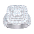 925 Sterling Silver Mens Cubic-Zirconia Square Fashion Ring Size 9