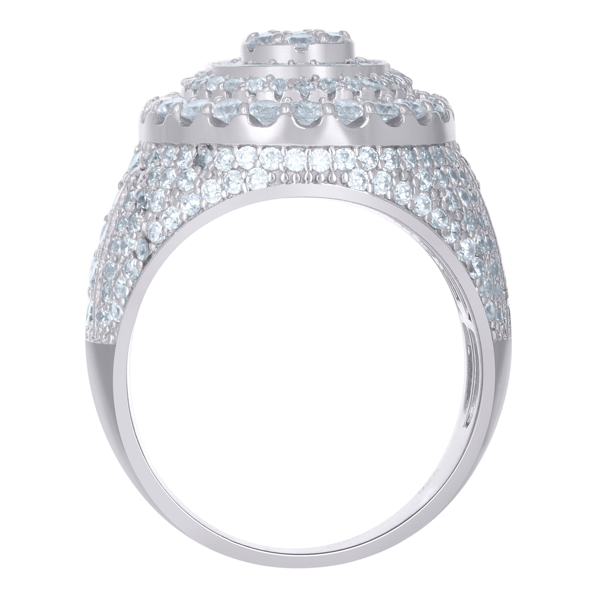 925 Sterling Silver Mens Cubic-Zirconia Fashion Ring Size 12