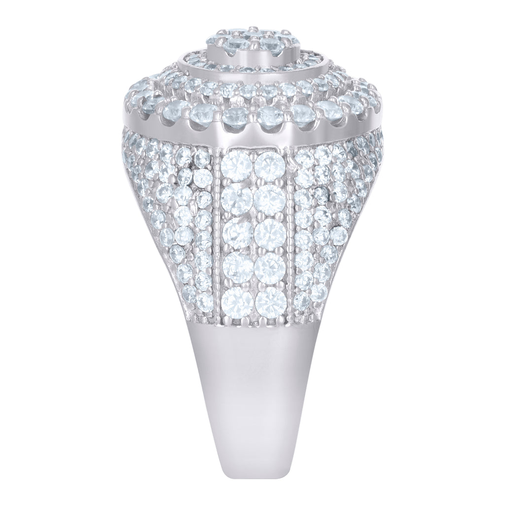 925 Sterling Silver Mens Cubic-Zirconia Fashion Ring Size 10