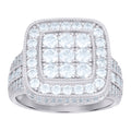 925 Sterling Silver Mens Cubic-Zirconia Square Fashion Ring Size 10