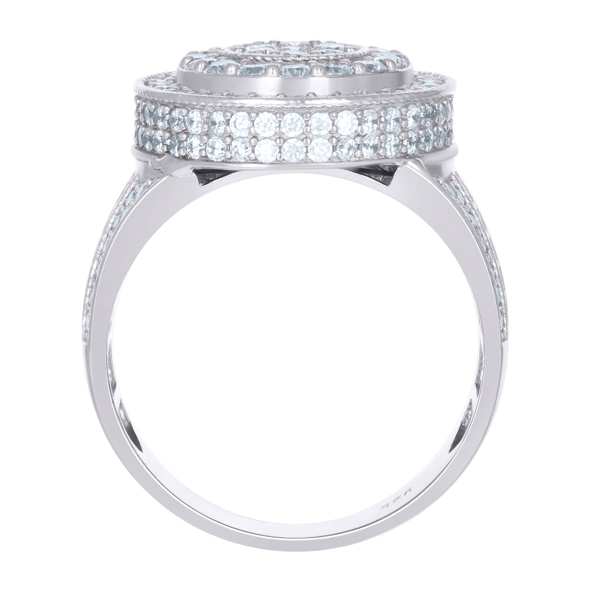 925 Sterling Silver Mens Cubic-Zirconia Fashion Ring Size 12