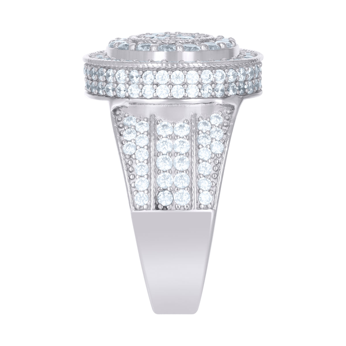 925 Sterling Silver Mens Cubic-Zirconia Fashion Ring Size 9