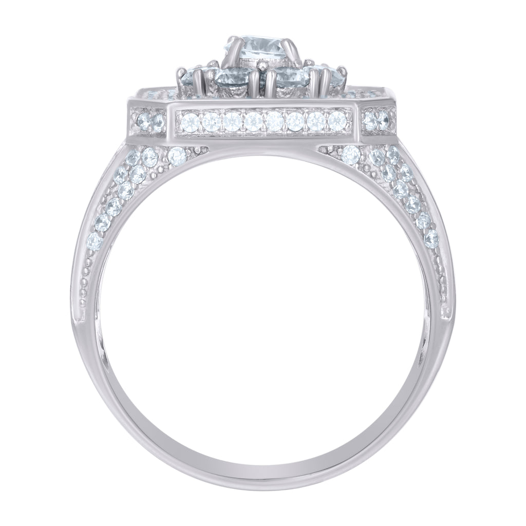 925 Sterling Silver Mens Cubic-Zirconia Fashion Ring Size 11