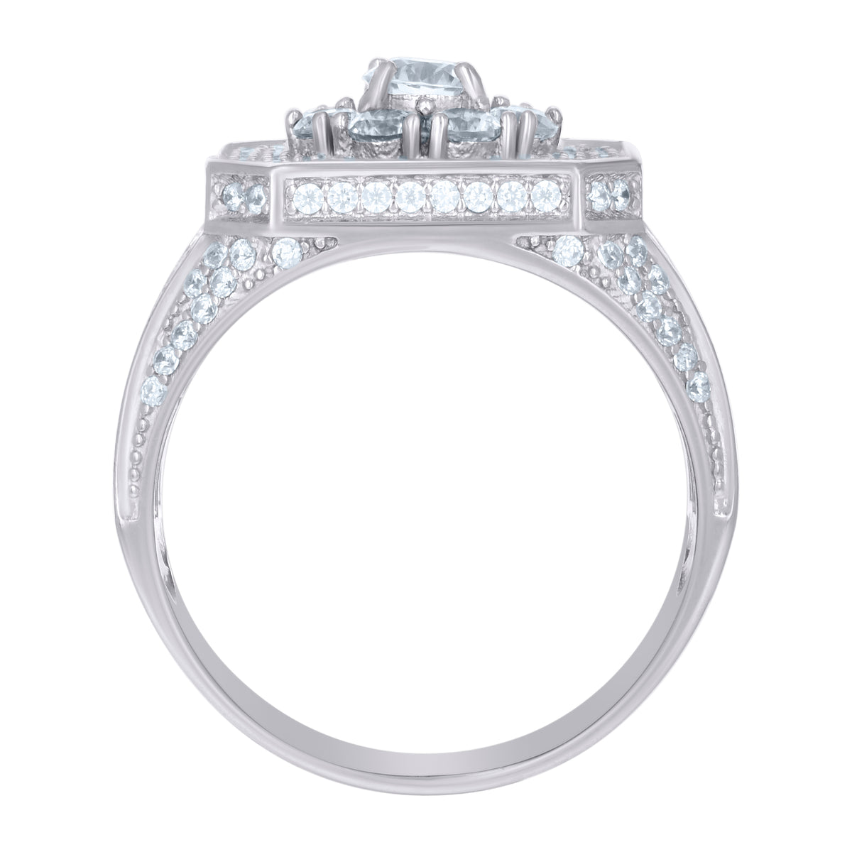 925 Sterling Silver Mens Cubic-Zirconia Fashion Ring Size 11