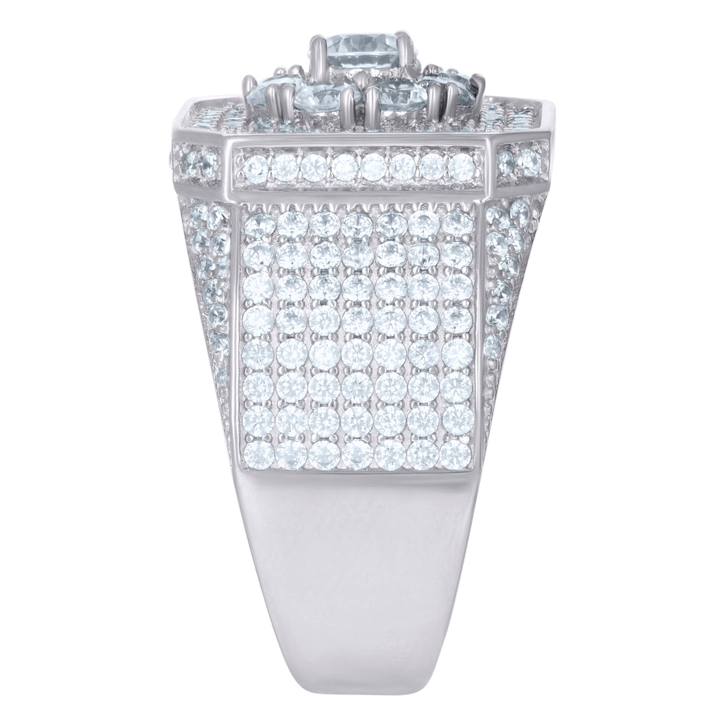 925 Sterling Silver Mens Cubic-Zirconia Fashion Ring Size 11