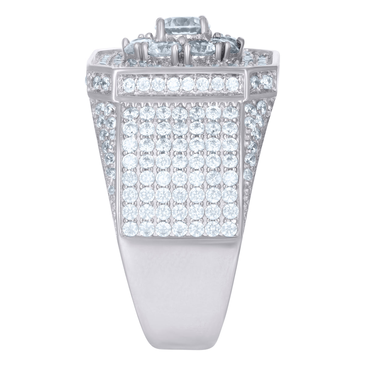 925 Sterling Silver Mens Cubic-Zirconia Fashion Ring Size 10