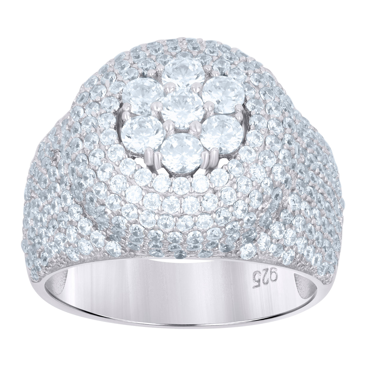 925 Sterling Silver Mens Cubic-Zirconia Fashion Ring Size 8