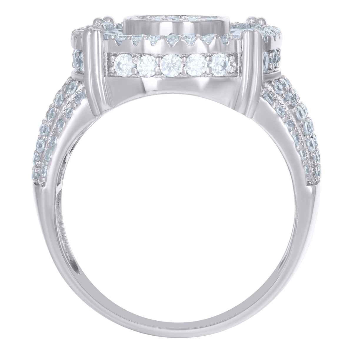 925 Sterling Silver Mens Cubic-Zirconia Fashion Ring Size 10