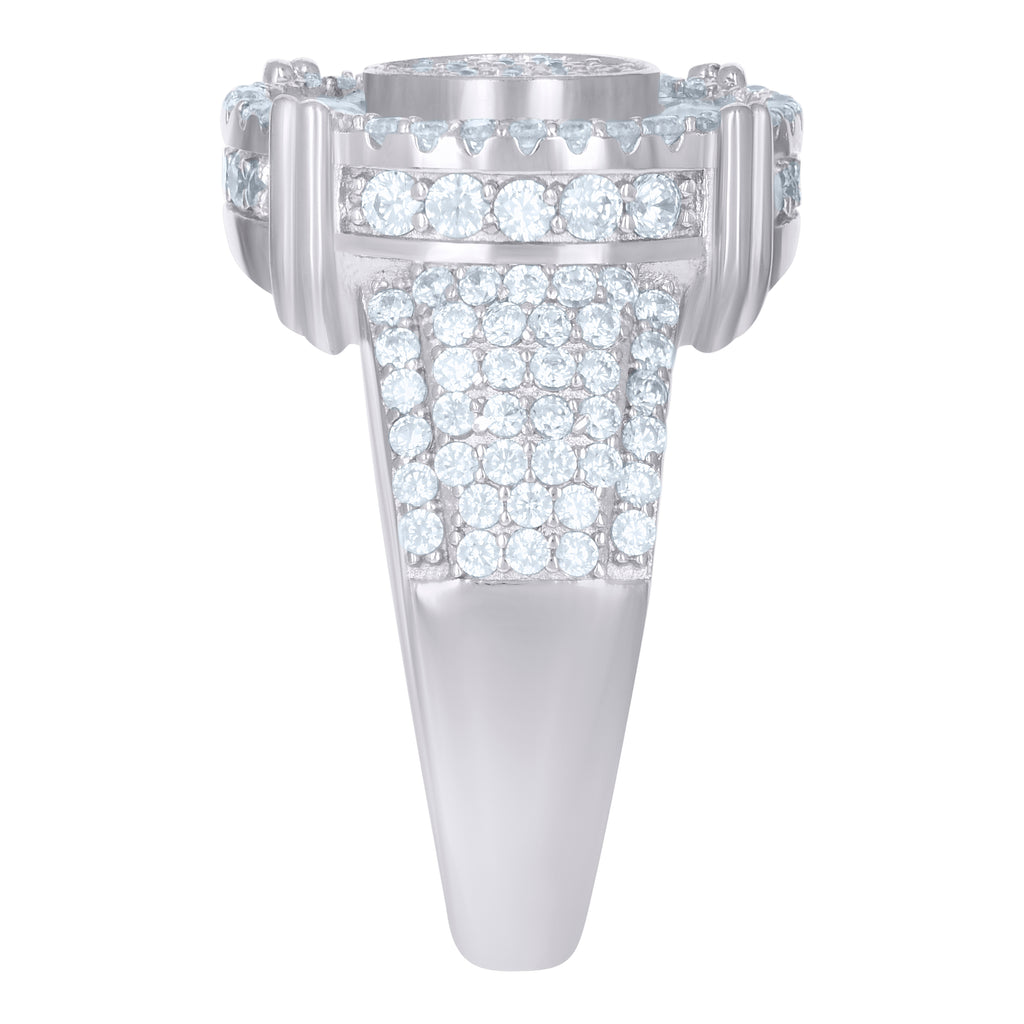 925 Sterling Silver Mens Cubic-Zirconia Fashion Ring Size 10